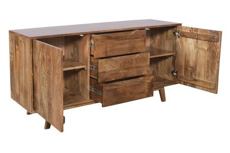 Komoda drewniana z litego drewna mango ST-12-CR w stylu skandynawskim – kolor karmel