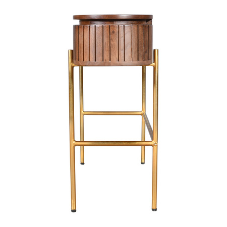 Toaletka, konsola z lamelami z ciemnego drewna HS-01-MWL