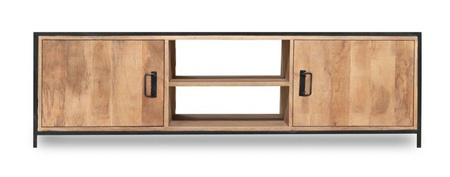 Drewniana szafka RTV z metalowymi elementami SH-22-MN