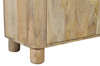 Komoda wysoka z litego drewna mango 100×40×135  w stylu japandi, zaokrąglone narożniki, pełne drewniane drzwi i półki – kolor naturalny RM-08-MN