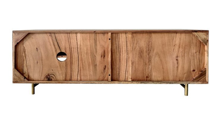 Glamour szafka RTV z naturalnego drewna Akacji BK-03-GLD