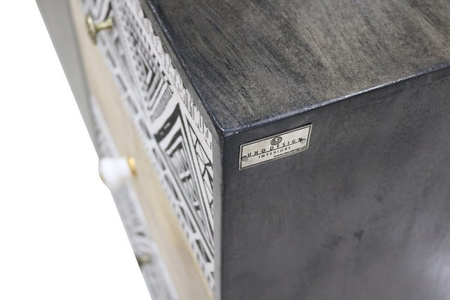 Duża komoda z drewna czarno-biała BH-360-MN