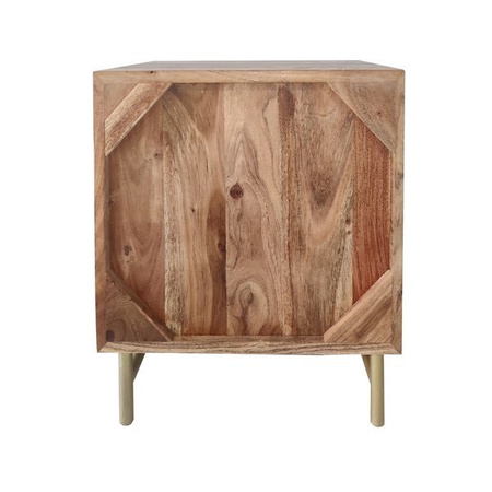 Drewniana szafka nocna z szufladą ze złotymi detalami BK-05-GLD