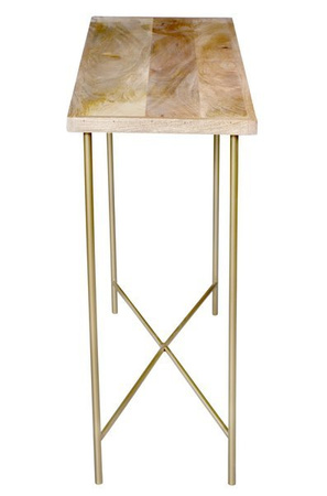 Minimalistyczna konsola drewniana na złotym stelażu RG-07-MN