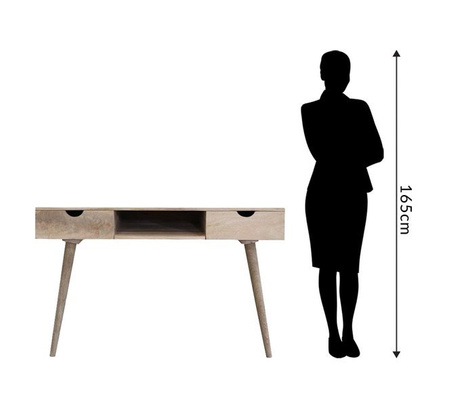Skandynawskie biurko z naturalnego drewna OSLO-ST21-MN