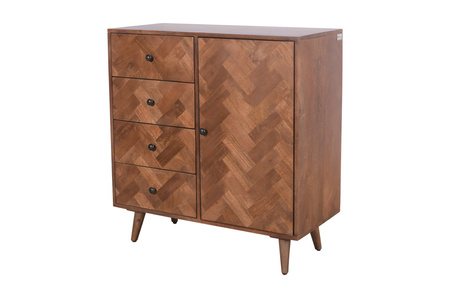 Skandynawska komoda z motywem parkietu PQ-PR06-MWL mango orzech włoski