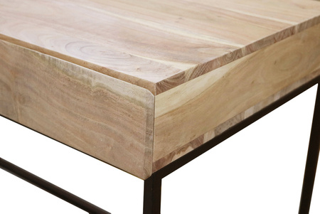 Minimalistyczne biurko industrialne z szufladami z drewna Akacji MC-12- ANL