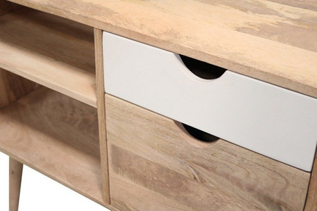 Wysoka szafka RTV w stylu scandi OSLO-ST06-W