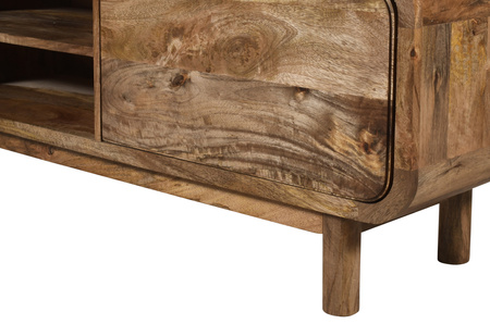 Szafka RTV mango 180 cm z litego drewna w stylu retro mid-century – karmel BC-06-CR