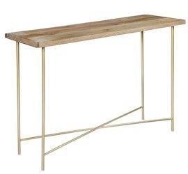 Minimalistyczna konsola drewniana na złotym stelażu RG-07-MN