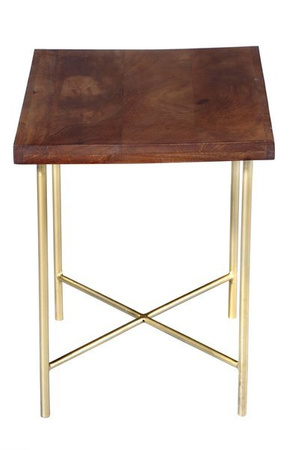 Minimalistyczny stolik kawowy na złotym stelażu RG-08-MWLi