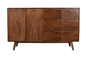 Minimalistyczna komoda skandynawska  drewniana w kolorze orzecha włoskiego ST-21-MWL