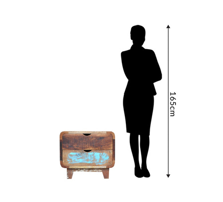 Niska szafka nocna z drewna z odzysku RT-04-RC