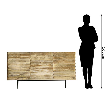 Elegancka komoda drewniana z naturalnego drewna mango KP-01-MN