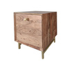 Drewniana szafka nocna z szufladą ze złotymi detalami BK-05-GLD
