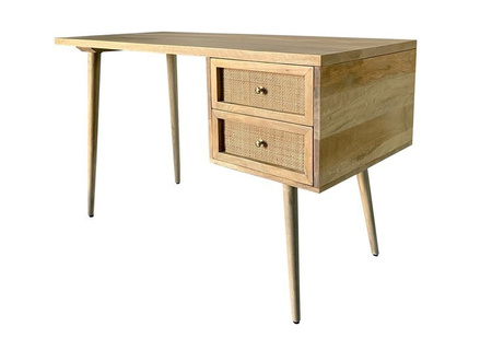 Boho biurko z naturalnego drewna z szufladami GR-13-MN