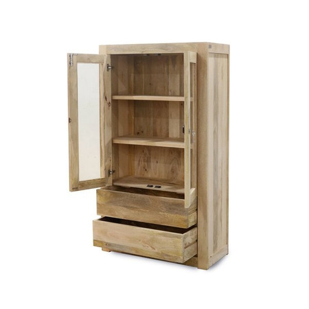 Minimalistyczna witryna drewniana z szufladami ML-11-MN