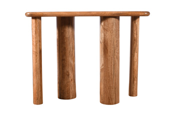 Konsola drewniana mango karmel 100×40×76 cm  RM-06-CR Styl organiczny, stolik przyścienny do salonu