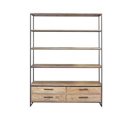 Duży, drewniany regał w stylu industrialnym LV-1445-ANL