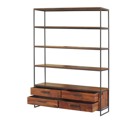 Regał drewno metal, loft, industrialny , akacja orzech włoski