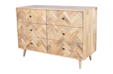 Skandynawska komoda z szufladami mango naturalne PQ-PR14-MN