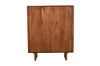 Drewniana komoda mango orzech włoski – wysoka, z drzwiami | kod HG‑02‑MWL