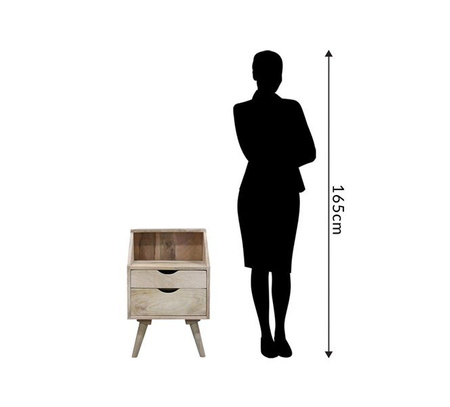 Szafka nocna z naturalnego drewna OSLO-ST12-MN