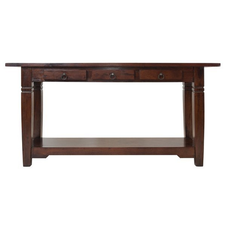 Kolonialna konsola z szufladami i półką w kolorze brązu RO-08-00A