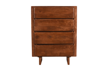 Drewniana komoda mango orzech włoski – wysoka, 4 szuflady | kod HG‑04‑MWL