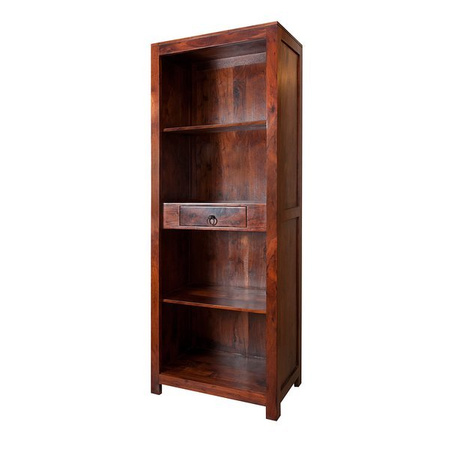 Kolonialna biblioteczka z szufladą w kolorze ciemnego brązu RO-06-00A