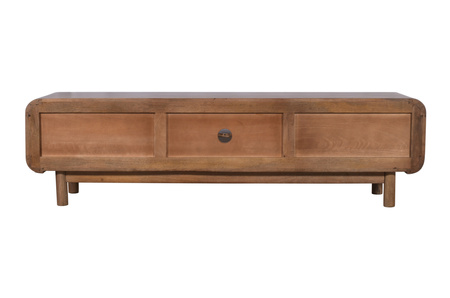 Szafka RTV mango 180 cm z litego drewna w stylu retro mid-century – orzech włoski BC-06-MWL