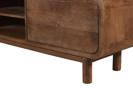 Szafka RTV mango 180 cm z litego drewna w stylu retro mid-century – orzech włoski BC-06-MWL
