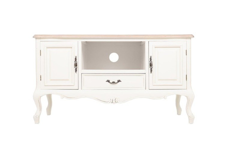 Biała szafka RTV w stylu shabby chic LY-14B534
