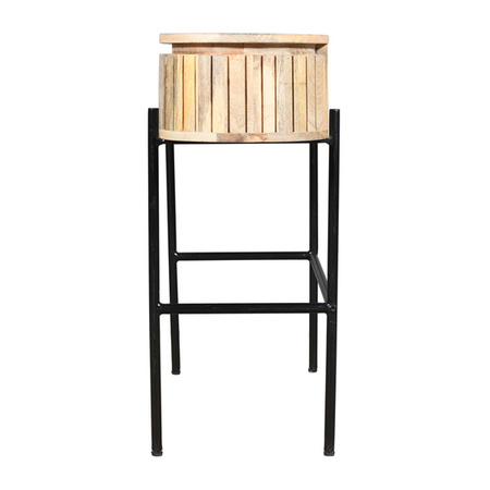 Konsola, małe biurko z naturalnego, reliefowanego drewna mango HS-01-MN