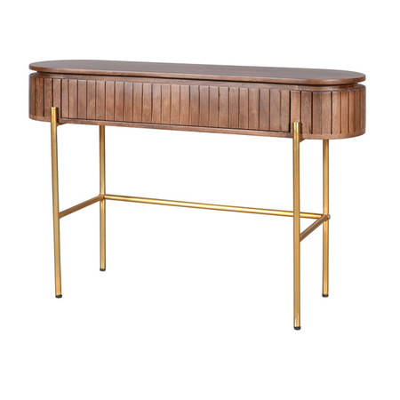 Toaletka, konsola z lamelami z ciemnego drewna HS-01-MWL