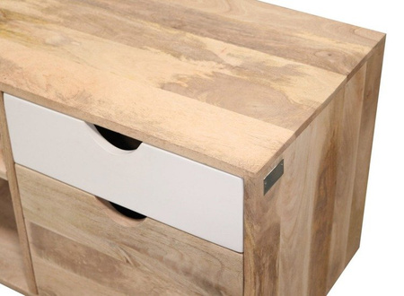 Wysoka szafka RTV w stylu scandi OSLO-ST06-W