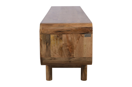 Szafka RTV mango 180 cm z litego drewna w stylu retro mid-century – karmel BC-06-CR