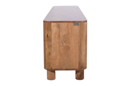 Szafka RTV drewniana mango karmel 200 cm RM-03-CR Styl organiczny, zaokrąglone narożniki, elegancki design