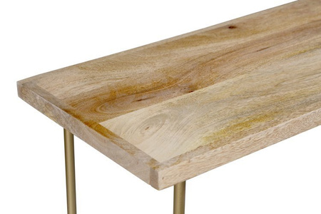 Minimalistyczna konsola drewniana na złotym stelażu RG-07-MN