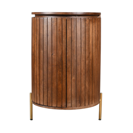 Duża, ryflowana komoda z drewna Mango w ciemnym odcieniu orzecha włoskiego HS-05-MWL