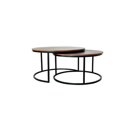 Zestaw okrągłych stolików kawowych w stylu industrialnym SH-52-MWL