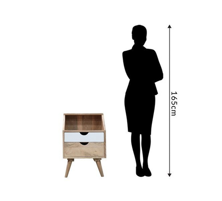 Skandynawska szafka nocna z szufladami OSLO-ST12-W