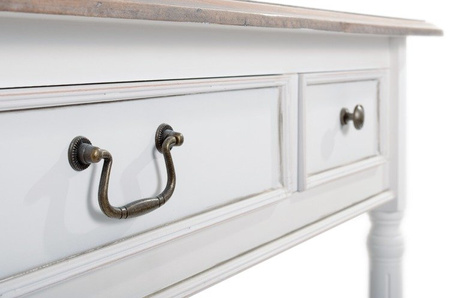 Biała konsola z szufladkami w stylu prowansalskim PR-SH017