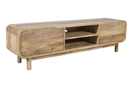 Szafka RTV mango 180 cm z litego drewna w stylu retro mid-century – natural BC-06-MN