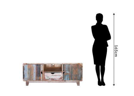 Szafka RTV vintage z drewna z odzysku