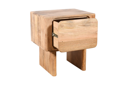 Szafka nocna drewniana mango naturalne 50x40x55 cm z szufladą – styl skandynawski HG-05-MN