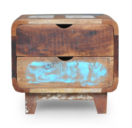 Niska szafka nocna z drewna z odzysku RT-04-RC