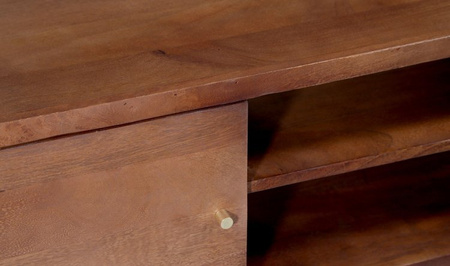 Drewniana szafka RTV ze złotymi nóżkami RG-04-MWL