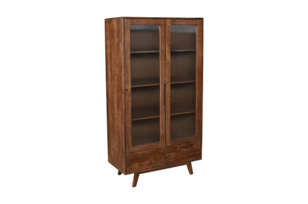 Skandynawska witryna drewniana mango na niskich nóżkach ST-16-MWL