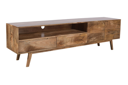 Komoda RTV z litego drewna mango ST-19-CR – kolor karmel, nowoczesny styl skandynawski, 203 cm ST-19-MWL